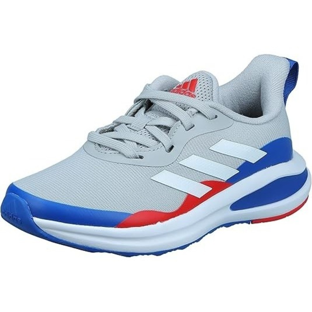 Adidas FortaRun J Athletic Sneakers Men's Gray Royal Blue Lace-Up Classic - 6